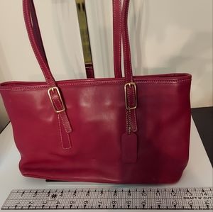 Red Leather Coach Handbag